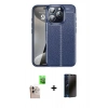 MARSİLYAN™- iPhone 16 Pro Max Kılıf Doruk Klasik Özel Seri - Siyah 3D Antistatik Hayalet Cam Ekran Koruyucu + Raze Metal Kamera Lens - NLGY