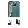 MARSİLYAN™- iPhone 16 Pro Max Kılıf Doruk Klasik Özel Seri - Siyah 3D Antistatik Mat Seramik Nano Ekran Koruyucu + Bilvis Titan Kamera Lens - SH