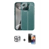 MARSİLYAN™- iPhone 16 Pro Max Kılıf Doruk Klasik Özel Seri - Siyah 3D Antistatik Mat Seramik Nano Ekran Koruyucu + Pers Alüminyum Kamera Lens - GI