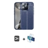 MARSİLYAN™- iPhone 16 Pro Max Kılıf Doruk Klasik Özel Seri - Siyah 3D Antistatik Seramik Nano Ekran Koruyucu + PVD Metal Kamera Lens - SH