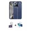 MARSİLYAN™- iPhone 16 Pro Max Kılıf Doruk Klasik Özel Seri - Siyah 3D Antistatik Seramik Nano Ekran Koruyucu + Bilvis Titan Kamera Lens - GS