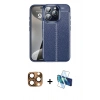 MARSİLYAN™- iPhone 16 Pro Max Kılıf Doruk Klasik Özel Seri - Siyah 3D Antistatik Seramik Nano Ekran Koruyucu + Pers Alüminyum Kamera Lens - CLTM