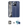 MARSİLYAN™- iPhone 16 Pro Max Kılıf Doruk Klasik Özel Seri - Siyah 3D Antistatik Seramik Nano Ekran Koruyucu + PVD Metal Kamera Lens - GD