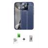 MARSİLYAN™- iPhone 16 Pro Max Kılıf Doruk Klasik Özel Seri - Siyah Bilvis 3D Cam Ekran Koruyucu + Raze Metal Kamera Lens - BZ
