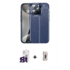 MARSİLYAN™- iPhone 16 Pro Max Kılıf Doruk Klasik Özel Seri - Siyah Bilvis 3D Cam Ekran Koruyucu + Bilvis Titan Kamera Lens - SH