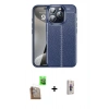 MARSİLYAN™- iPhone 16 Pro Max Kılıf Doruk Klasik Özel Seri - Siyah Bilvis 3D Cam Ekran Koruyucu + Raze Metal Kamera Lens - CLTM