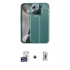 MARSİLYAN™- iPhone 16 Pro Max Kılıf Doruk Klasik Özel Seri - Siyah Bilvis 3D Cam Ekran Koruyucu + Bilvis Titan Kamera Lens - TMGI