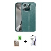 MARSİLYAN™- iPhone 16 Pro Max Kılıf Doruk Klasik Özel Seri - Siyah Bilvis 3X AR Hayalet Cam Ekran Koruyucu + Raze Metal Kamera Lens - CLTM