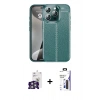 MARSİLYAN™- iPhone 16 Pro Max Kılıf Doruk Klasik Özel Seri - Siyah Bilvis 3X AR Hayalet Cam Ekran Koruyucu + Bilvis Titan Kamera Lens - GS