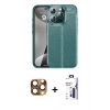 MARSİLYAN™- iPhone 16 Pro Max Kılıf Doruk Klasik Özel Seri - Siyah Bilvis 3X AR Hayalet Cam Ekran Koruyucu + Pers Alüminyum Kamera Lens - CLTM