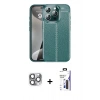 MARSİLYAN™- iPhone 16 Pro Max Kılıf Doruk Klasik Özel Seri - Siyah Bilvis 3X AR Hayalet Cam Ekran Koruyucu + Pers Alüminyum Kamera Lens - GI