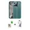 MARSİLYAN™- iPhone 16 Pro Max Kılıf Doruk Klasik Özel Seri - Siyah Bilvis 3X AR Hayalet Cam Ekran Koruyucu + Raze Metal Kamera Lens - NLGY