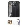 MARSİLYAN™- iPhone 16 Pro Max Kılıf Doruk Klasik Özel Seri - Siyah Bilvis 3X AR HD Cam Ekran Koruyucu + Pers Alüminyum Kamera Lens - CLTM