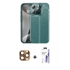 MARSİLYAN™- iPhone 16 Pro Max Kılıf Doruk Klasik Özel Seri - Siyah Bilvis 3X AR HD Cam Ekran Koruyucu + Pers Alüminyum Kamera Lens - CLTM
