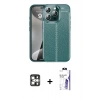 MARSİLYAN™- iPhone 16 Pro Max Kılıf Doruk Klasik Özel Seri - Siyah Bilvis 3X AR HD Cam Ekran Koruyucu + PVD Metal Kamera Lens - GS