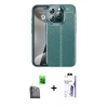 MARSİLYAN™- iPhone 16 Pro Max Kılıf Doruk Klasik Özel Seri - Siyah Bilvis 3X AR HD Cam Ekran Koruyucu + Raze Metal Kamera Lens - SH