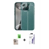 MARSİLYAN™- iPhone 16 Pro Max Kılıf Doruk Klasik Özel Seri - Siyah Bilvis 3X AR HD Cam Ekran Koruyucu + Raze Metal Kamera Lens - NLGY