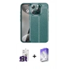 MARSİLYAN™- iPhone 16 Pro Max Kılıf Doruk Klasik Özel Seri - Siyah Bilvis 5in1 3D Magic Cam Ekran Koruyucu + Bilvis Titan Kamera Lens - SH