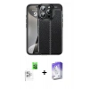 MARSİLYAN™- iPhone 16 Pro Max Kılıf Doruk Klasik Özel Seri - Siyah Bilvis 5in1 3D Magic Cam Ekran Koruyucu + Raze Metal Kamera Lens - BZ