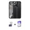 MARSİLYAN™- iPhone 16 Pro Max Kılıf Doruk Klasik Özel Seri - Siyah Bilvis 5in1 3D Magic Cam Ekran Koruyucu + Bilvis Titan Kamera Lens - TMGI