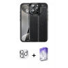 MARSİLYAN™- iPhone 16 Pro Max Kılıf Doruk Klasik Özel Seri - Siyah Bilvis 5in1 3D Magic Cam Ekran Koruyucu + Pers Alüminyum Kamera Lens - GS