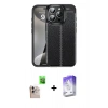 MARSİLYAN™- iPhone 16 Pro Max Kılıf Doruk Klasik Özel Seri - Siyah Bilvis 5in1 3D Magic Cam Ekran Koruyucu + Raze Metal Kamera Lens - NLGY