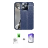 MARSİLYAN™- iPhone 16 Pro Max Kılıf Doruk Klasik Özel Seri - Siyah Bilvis 5in1 3D Magic Cam Ekran Koruyucu + Raze Metal Kamera Lens - BZ