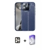 MARSİLYAN™- iPhone 16 Pro Max Kılıf Doruk Klasik Özel Seri - Siyah Bilvis 5in1 3D Magic Cam Ekran Koruyucu + Gold PVD Metal Kamera Lens