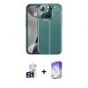 MARSİLYAN™- iPhone 16 Pro Max Kılıf Doruk Klasik Özel Seri - Siyah Bilvis 5in1 3D Magic Cam Ekran Koruyucu + Bilvis Titan Kamera Lens - TMGI
