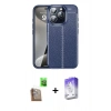 MARSİLYAN™- iPhone 16 Pro Max Kılıf Doruk Klasik Özel Seri - Siyah Bilvis 5in1 3D Magic Cam Ekran Koruyucu + Raze Metal Kamera Lens - CLTM