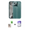 MARSİLYAN™- iPhone 16 Pro Max Kılıf Doruk Klasik Özel Seri - Siyah Bilvis 5in1 3D Magic Cam Ekran Koruyucu + Raze Metal Kamera Lens - NLGY