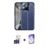 MARSİLYAN™- iPhone 16 Pro Max Kılıf Doruk Klasik Özel Seri - Siyah Bilvis 5in1 3D Magic Cam Ekran Koruyucu + Bilvis Titan Kamera Lens - SH
