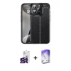 MARSİLYAN™- iPhone 16 Pro Max Kılıf Doruk Klasik Özel Seri - Siyah Bilvis 5in1 3D Magic Cam Ekran Koruyucu + Bilvis Titan Kamera Lens - SH