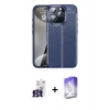 MARSİLYAN™- iPhone 16 Pro Max Kılıf Doruk Klasik Özel Seri - Siyah Bilvis 5in1 3D Magic Cam Ekran Koruyucu + Bilvis Titan Kamera Lens - TMGI