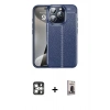 MARSİLYAN™- iPhone 16 Pro Max Kılıf Doruk Klasik Özel Seri - Siyah Bilvis Hayalet Cam Ekran Koruyucu + PVD Metal Kamera Lens - GS