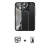 MARSİLYAN™- iPhone 16 Pro Max Kılıf Doruk Klasik Özel Seri - Siyah Bilvis Hayalet Cam Ekran Koruyucu + Pers Alüminyum Kamera Lens - GI