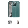 MARSİLYAN™- iPhone 16 Pro Max Kılıf Doruk Klasik Özel Seri - Siyah Bilvis Hayalet Cam Ekran Koruyucu + Pers Alüminyum Kamera Lens - GI