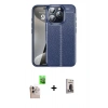 MARSİLYAN™- iPhone 16 Pro Max Kılıf Doruk Klasik Özel Seri - Siyah Bilvis Hayalet Cam Ekran Koruyucu + Raze Metal Kamera Lens - NLGY