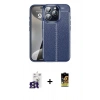 MARSİLYAN™- iPhone 16 Pro Max Kılıf Doruk Klasik Özel Seri - Siyah Buffer Cam Ekran Koruyucu + Bilvis Titan Kamera Lens - TMGI