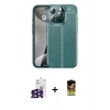 MARSİLYAN™- iPhone 16 Pro Max Kılıf Doruk Klasik Özel Seri - Siyah Buffer Cam Ekran Koruyucu + Bilvis Titan Kamera Lens - SH