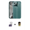MARSİLYAN™- iPhone 16 Pro Max Kılıf Doruk Klasik Özel Seri - Siyah Buffer Cam Ekran Koruyucu + Bilvis Titan Kamera Lens - TMGI