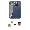 MARSİLYAN™- iPhone 16 Pro Max Kılıf Doruk Klasik Özel Seri - Siyah Buffer Cam Ekran Koruyucu + Raze Metal Kamera Lens - NLGY
