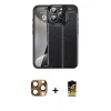 MARSİLYAN™- iPhone 16 Pro Max Kılıf Doruk Klasik Özel Seri - Siyah Buffer Cam Ekran Koruyucu + Pers Alüminyum Kamera Lens - CLTM