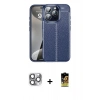 MARSİLYAN™- iPhone 16 Pro Max Kılıf Doruk Klasik Özel Seri - Siyah Buffer Cam Ekran Koruyucu + Pers Alüminyum Kamera Lens - GI