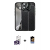 MARSİLYAN™- iPhone 16 Pro Max Kılıf Doruk Klasik Özel Seri - Siyah Buffer Hayalet Cam Ekran Koruyucu + Bilvis Titan Kamera Lens - GS