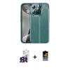 MARSİLYAN™- iPhone 16 Pro Max Kılıf Doruk Klasik Özel Seri - Siyah Buffer Hayalet Cam Ekran Koruyucu + Bilvis Titan Kamera Lens - SH