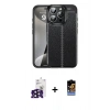 MARSİLYAN™- iPhone 16 Pro Max Kılıf Doruk Klasik Özel Seri - Siyah Buffer Hayalet Cam Ekran Koruyucu + Bilvis Titan Kamera Lens - SH