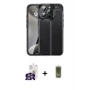 MARSİLYAN™- iPhone 16 Pro Max Kılıf Doruk Klasik Özel Seri - Siyah Joko Magic 5D Hayalet Cam + Bilvis Titan Kamera Lens - GS