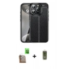MARSİLYAN™- iPhone 16 Pro Max Kılıf Doruk Klasik Özel Seri - Siyah Joko Magic 5D Hayalet Cam + Raze Metal Kamera Lens - CLTM