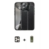 MARSİLYAN™- iPhone 16 Pro Max Kılıf Doruk Klasik Özel Seri - Siyah Joko Magic 5D Hayalet Cam + Gold PVD Metal Kamera Lens